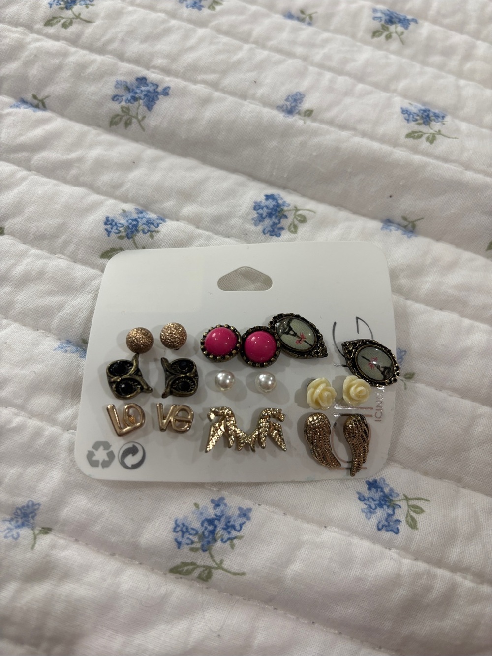 Mixed Women’s Earring Set - Gold & Pink Accents